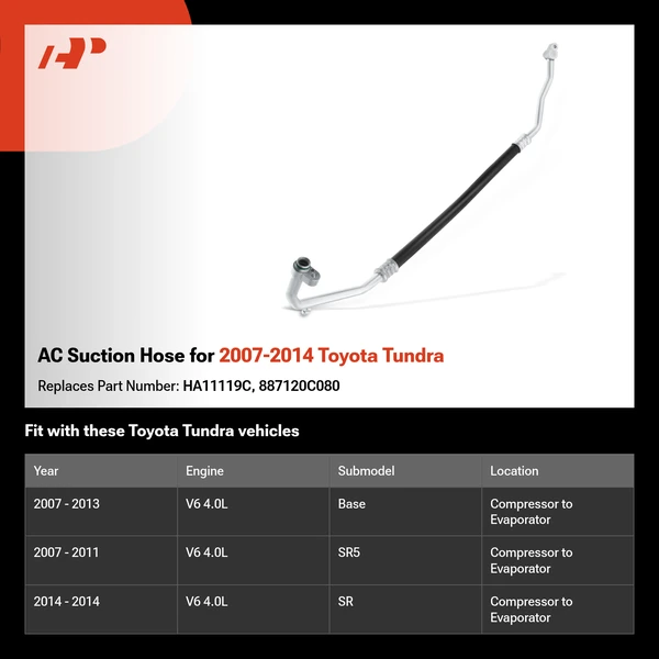 AC Suction Hose for 2007-2014 Toyota Tundra