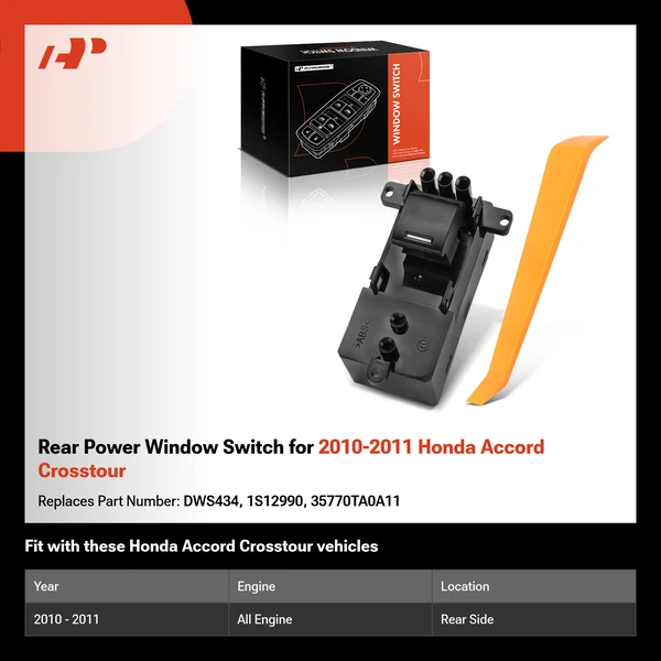 Rear Power Window Switch for 2010-2011 Honda Accord Crosstour