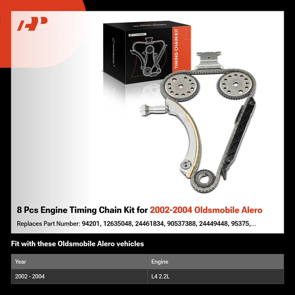 8 Pcs Engine Timing Chain Kit for 2002-2004 Oldsmobile Alero