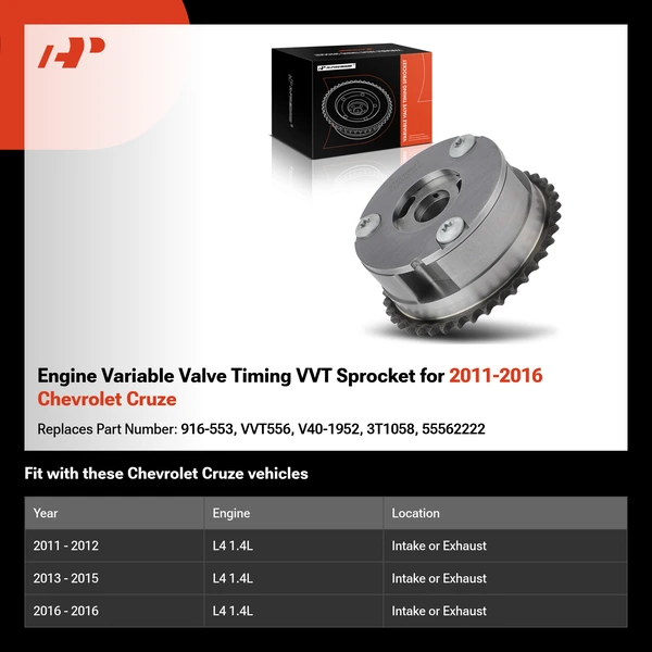 Engine Variable Valve Timing VVT Sprocket for 2011-2016 Chevrolet Cruze