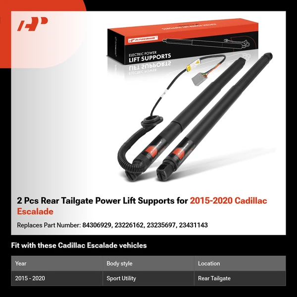 2 Pcs Rear Tailgate Power Lift Supports for 2015-2020 Cadillac Escalade