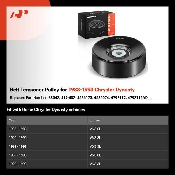 Belt Tensioner Pulley for 1988-1993 Chrysler Dynasty