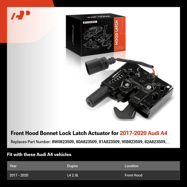 Front Hood Bonnet Lock Latch Actuator for 2017-2020 Audi A4
