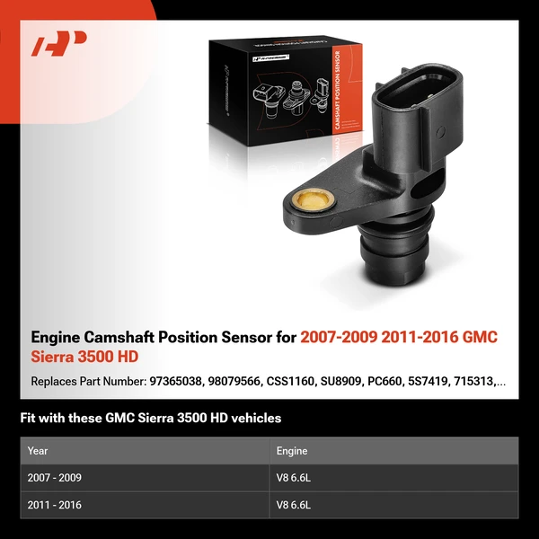 Engine Camshaft Position Sensor for 2007-2009 2011-2016 GMC Sierra 3500 HD