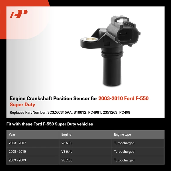 Engine Crankshaft Position Sensor for 2003-2010 Ford F-550 Super Duty