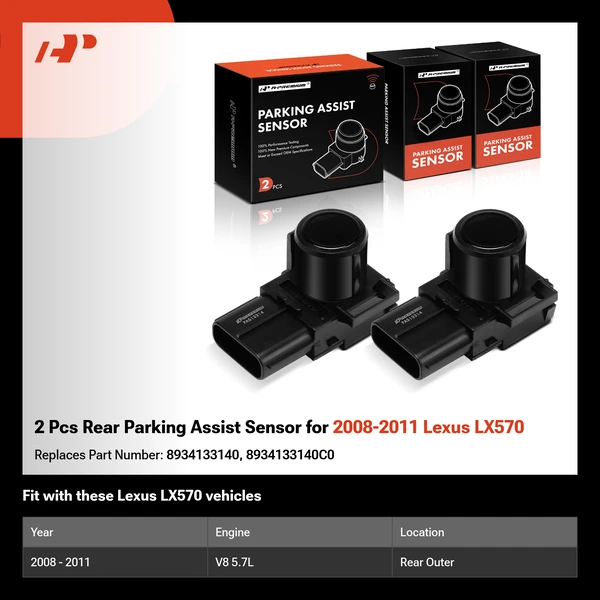 2 Pcs Rear Parking Assist Sensor for 2008-2011 Lexus LX570