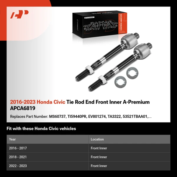 2016-2023 Honda Civic Tie Rod End Front Inner A-Premium APCA6819
