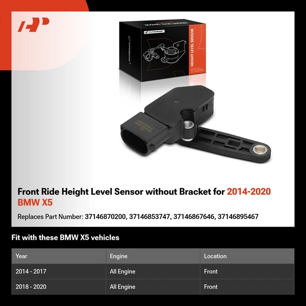 Front Ride Height Level Sensor without Bracket for 2014-2020 BMW X5