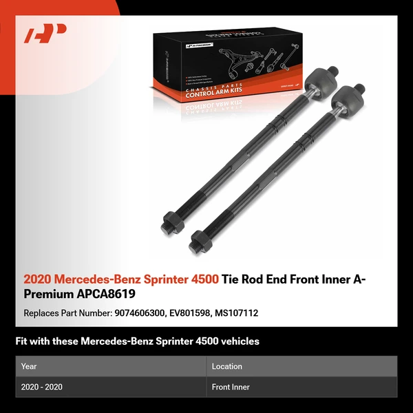 2020 Mercedes-Benz Sprinter 4500 Tie Rod End Front Inner A-Premium APCA8619