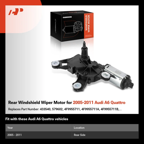 Rear Windshield Wiper Motor for 2005-2011 Audi A6 Quattro