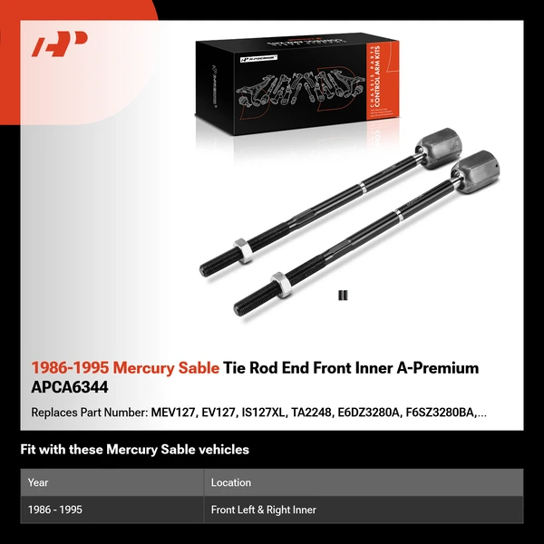 1986-1995 Mercury Sable Tie Rod End Front Inner A-Premium APCA6344