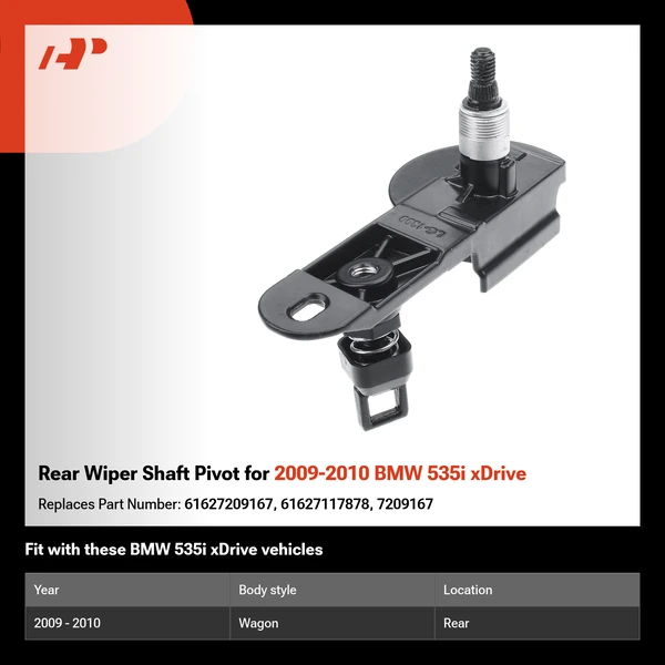 Rear Wiper Shaft Pivot for 2009-2010 BMW 535i xDrive