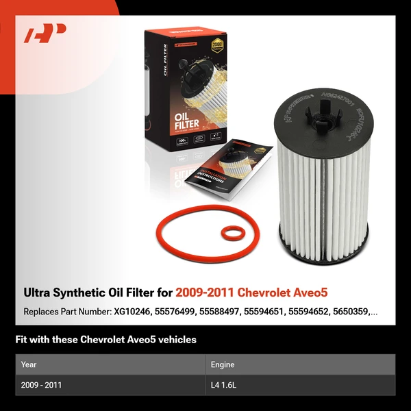 Ultra Synthetic Oil Filter for 2009-2011 Chevrolet Aveo5