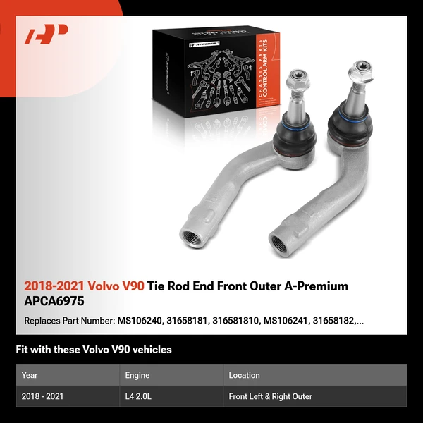 2018-2021 Volvo V90 Tie Rod End Front Outer A-Premium APCA6975