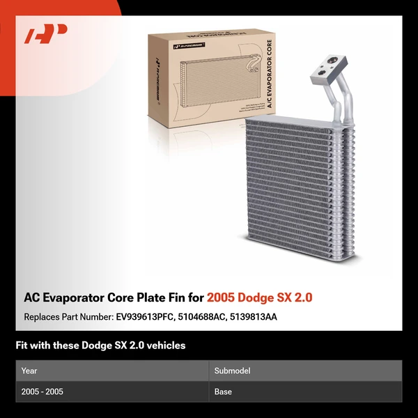 AC Evaporator Core Plate Fin for 2005 Dodge SX 2.0