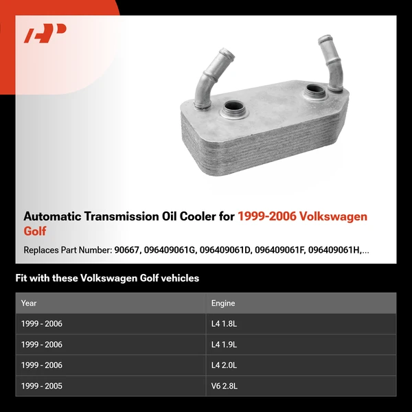 Automatic Transmission Oil Cooler for 1999-2006 Volkswagen Golf