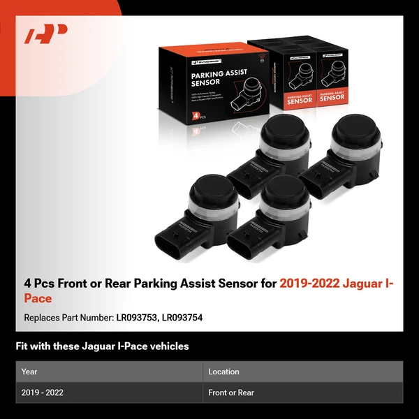 4 Pcs Front or Rear Parking Assist Sensor for 2019-2022 Jaguar I-Pace