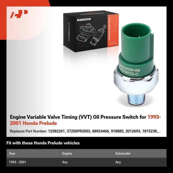 Engine Variable Valve Timing (VVT) Oil Pressure Switch for 1993-2001 Honda Prelude