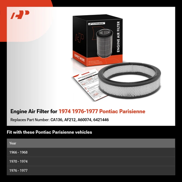 Engine Air Filter for 1974 1976-1977 Pontiac Parisienne