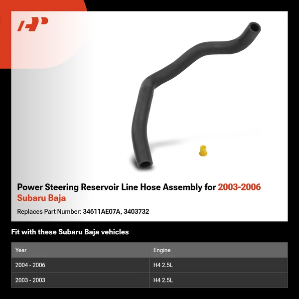 Power Steering Reservoir Line Hose Assembly for 2003-2006 Subaru Baja