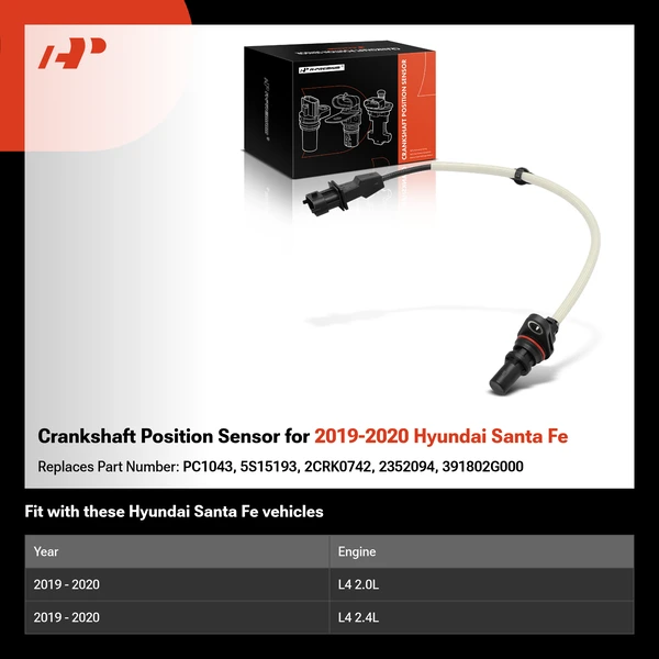 Crankshaft Position Sensor for 2019-2020 Hyundai Santa Fe