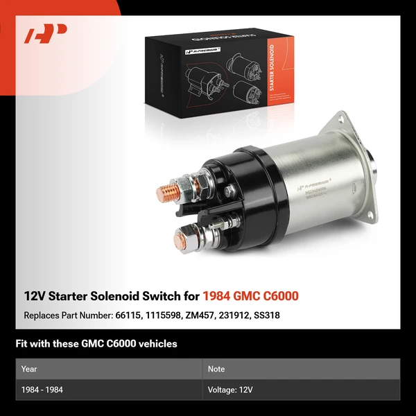 12V Starter Solenoid Switch for 1984 GMC C6000