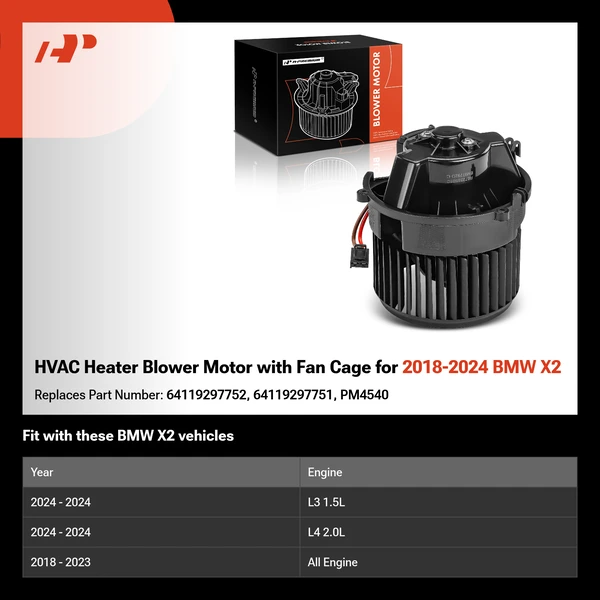 HVAC Heater Blower Motor with Fan Cage for 2018-2024 BMW X2