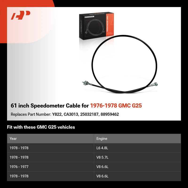 61 inch Speedometer Cable for 1976-1978 GMC G25