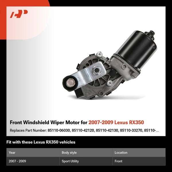 Front Windshield Wiper Motor for 2007-2009 Lexus RX350