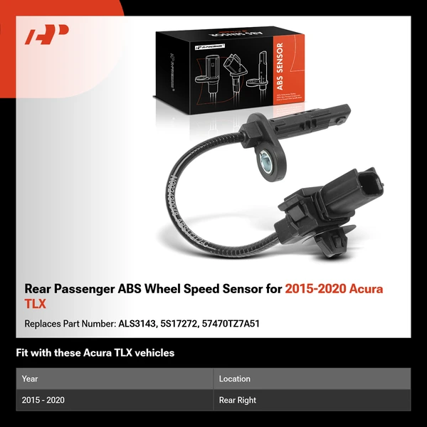 Rear Passenger ABS Wheel Speed Sensor for 2015-2020 Acura TLX