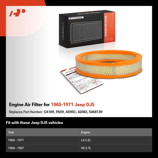 Engine Air Filter for 1965-1971 Jeep DJ5