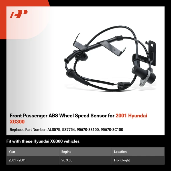 Front Passenger ABS Wheel Speed Sensor for 2001 Hyundai XG300