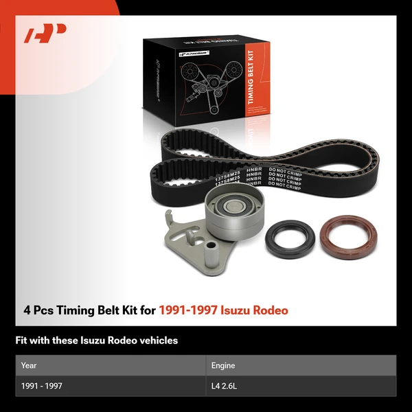 4 Pcs Timing Belt Kit for 1991-1997 Isuzu Rodeo