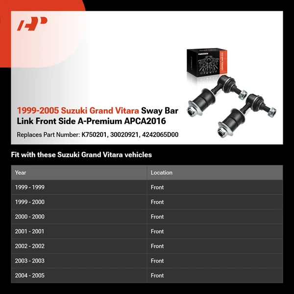 1999-2005 Suzuki Grand Vitara Sway Bar Link Front Side A-Premium APCA2016