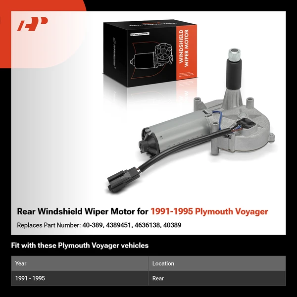 Rear Windshield Wiper Motor for 1991-1995 Plymouth Voyager