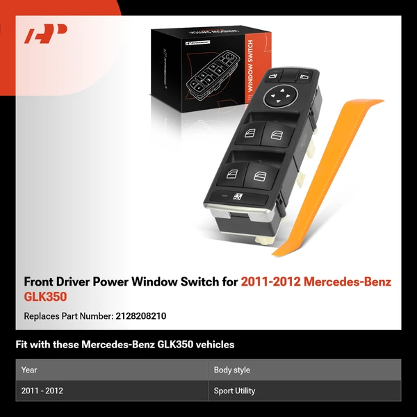 Front Driver Power Window Switch for 2011-2012 Mercedes-Benz GLK350