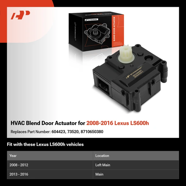 HVAC Blend Door Actuator for 2008-2016 Lexus LS600h