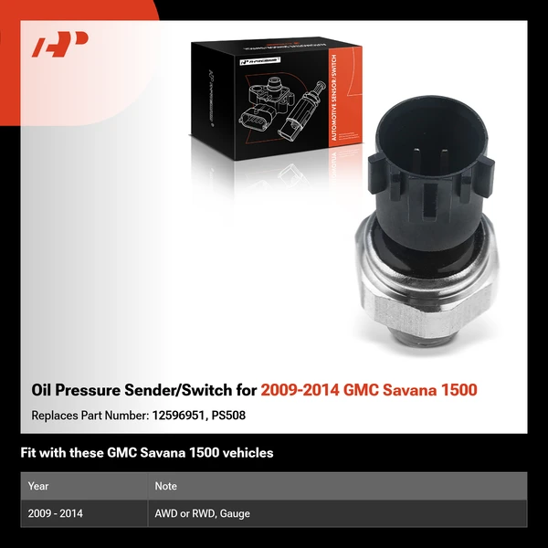 Oil Pressure Sender/Switch for 2009-2014 GMC Savana 1500