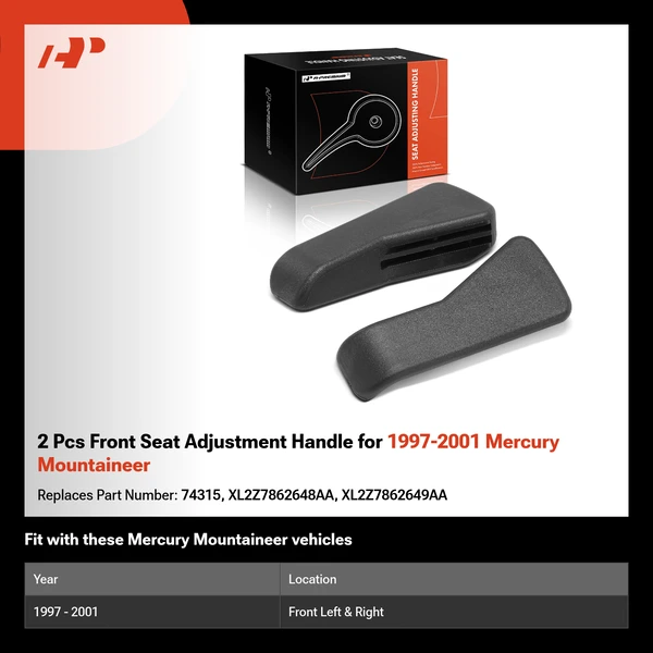 2 Pcs Front Seat Adjustment Handle for 1997-2001 Mercury Mountaineer