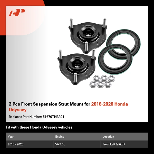 2 Pcs Front Suspension Strut Mount for 2018-2020 Honda Odyssey