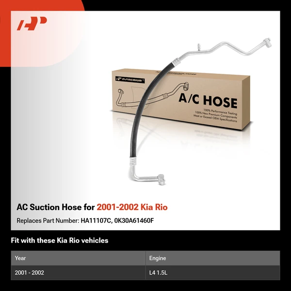 AC Suction Hose for 2001-2002 Kia Rio