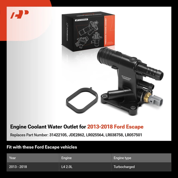 Engine Coolant Water Outlet for 2013-2018 Ford Escape