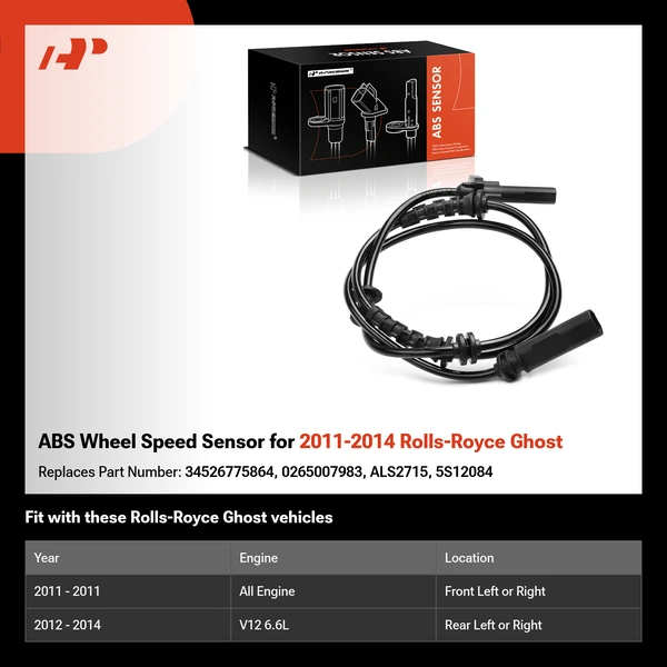 ABS Wheel Speed Sensor for 2011-2014 Rolls-Royce Ghost