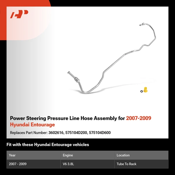 Power Steering Pressure Line Hose Assembly for 2007-2009 Hyundai Entourage