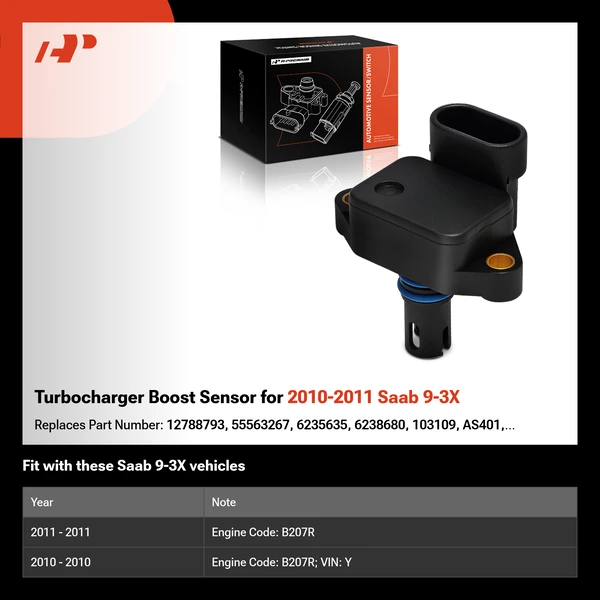 Turbocharger Boost Sensor for 2010-2011 Saab 9-3X