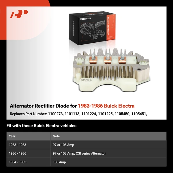 Alternator Rectifier Diode for 1983-1986 Buick Electra