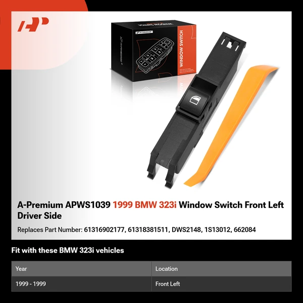 A-Premium APWS1039 1999 BMW 323i Window Switch Front Left Driver Side