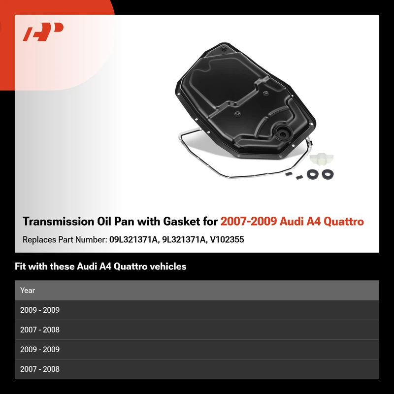 Transmission Oil Pan with Gasket for 2007-2009 Audi A4 Quattro