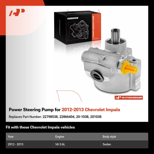 Power Steering Pump for 2012-2013 Chevrolet Impala