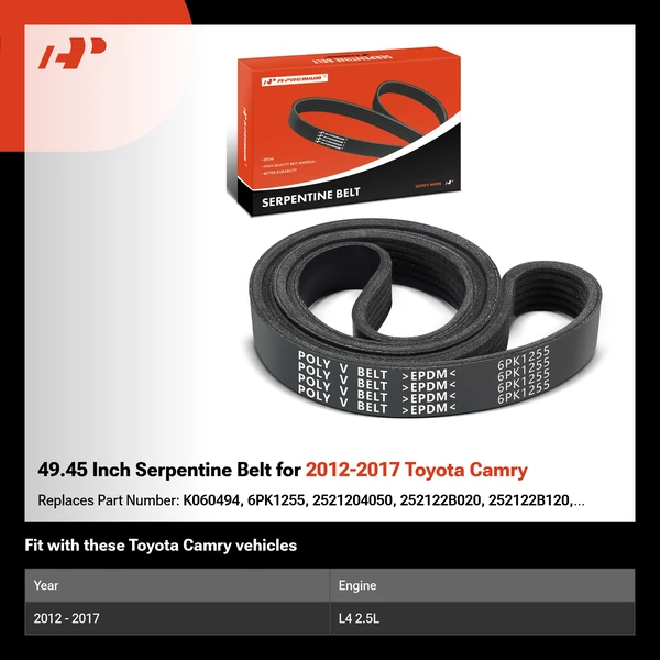 49.45 Inch Serpentine Belt for 2012-2017 Toyota Camry